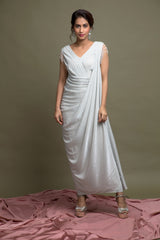 Shimmer Drape Gown