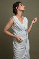Shimmer Drape Gown