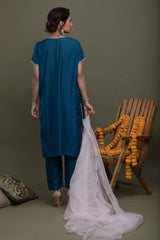 Embroidered Silk Kurta Set