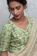 Silk Blouse Handcrafted With Dabka And Zardozi