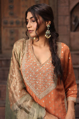 Rustic Embroidered Kurta Set