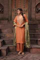 Rustic Embroidered Kurta Set