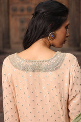 Peach Dori Embroidered Kurta Set With Dupatta
