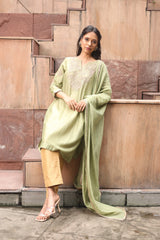 Sage Green Dori Embroidered Kurta Set