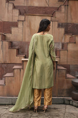 Sage Green Dori Embroidered Kurta Set