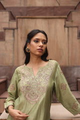 Sage Green Dori Embroidered Kurta Set