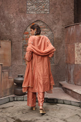 Rust Gota Embroidered Kurta Set