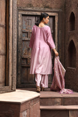 Lilac Kalidar Embroidered Kurta Set
