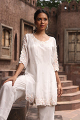 White Organza Embroidered Set