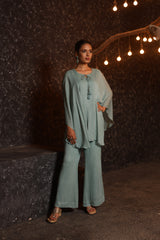 Aqua Sequin Kaftan Set