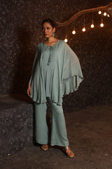 Aqua Sequin Kaftan Set