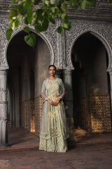 Pista Green Embroidered Lehenga