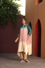 Green Ombre kaftan Kurta Set