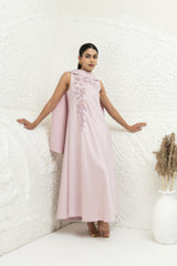 Embellished Satin A-Line Dress