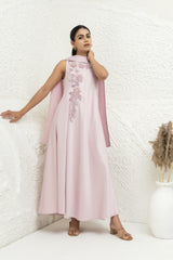 Embellished Satin A-Line Dress