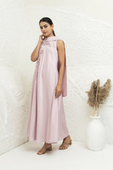 Embellished Satin A-Line Dress