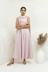 Embellished Satin A-Line Dress