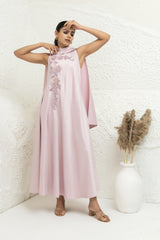 Embellished Satin A-Line Dress