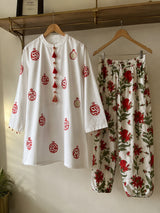 Pomegranate Hand Block Printed Kurta Set