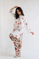 Pomegranate Hand Block Printed Kurta Set