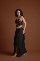 Embellished Bustier & Flowing Skirt