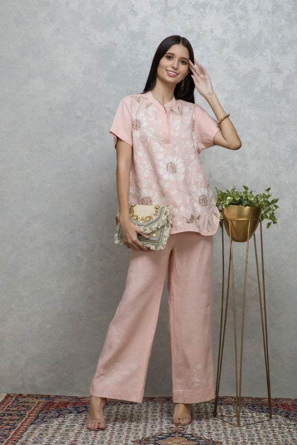 Aari Embroidered Linen Co-ord Set