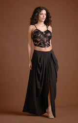 Embellished Bustier & Flowing Skirt