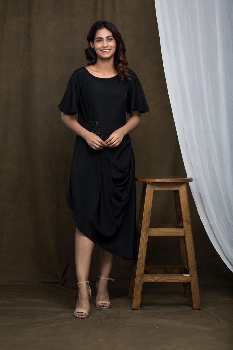 Knee Length Drape Dress