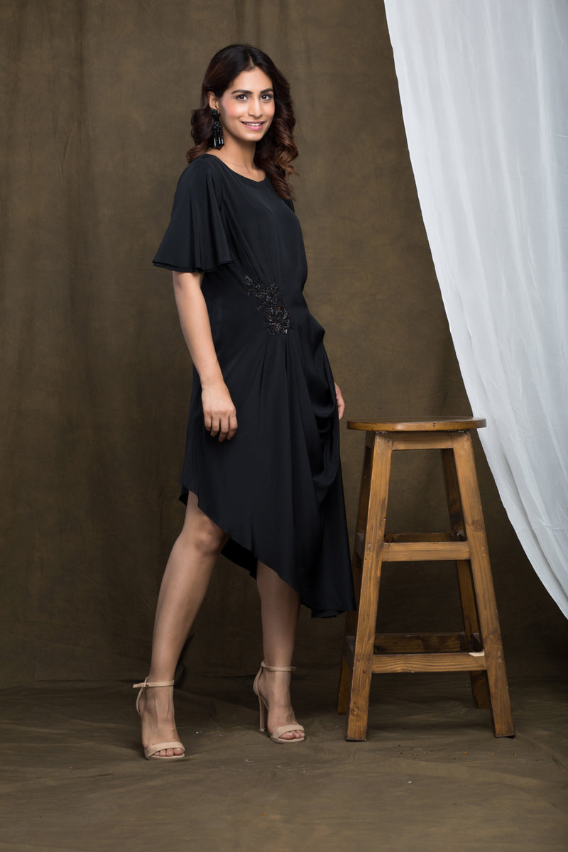 Knee Length Drape Dress