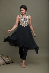Gota Embroidered Asymmetrical Tunic