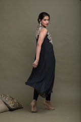 Gota Embroidered Asymmetrical Tunic