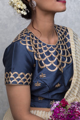 Zardozi Embellished Silk Blouse