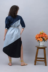 Colourblock Asymmetrical Dress
