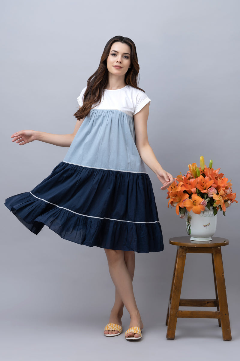 Colorblock Knee length Dress