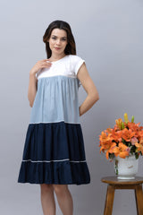 Colorblock Knee length Dress
