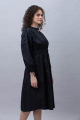 Solid Black Midi Dress