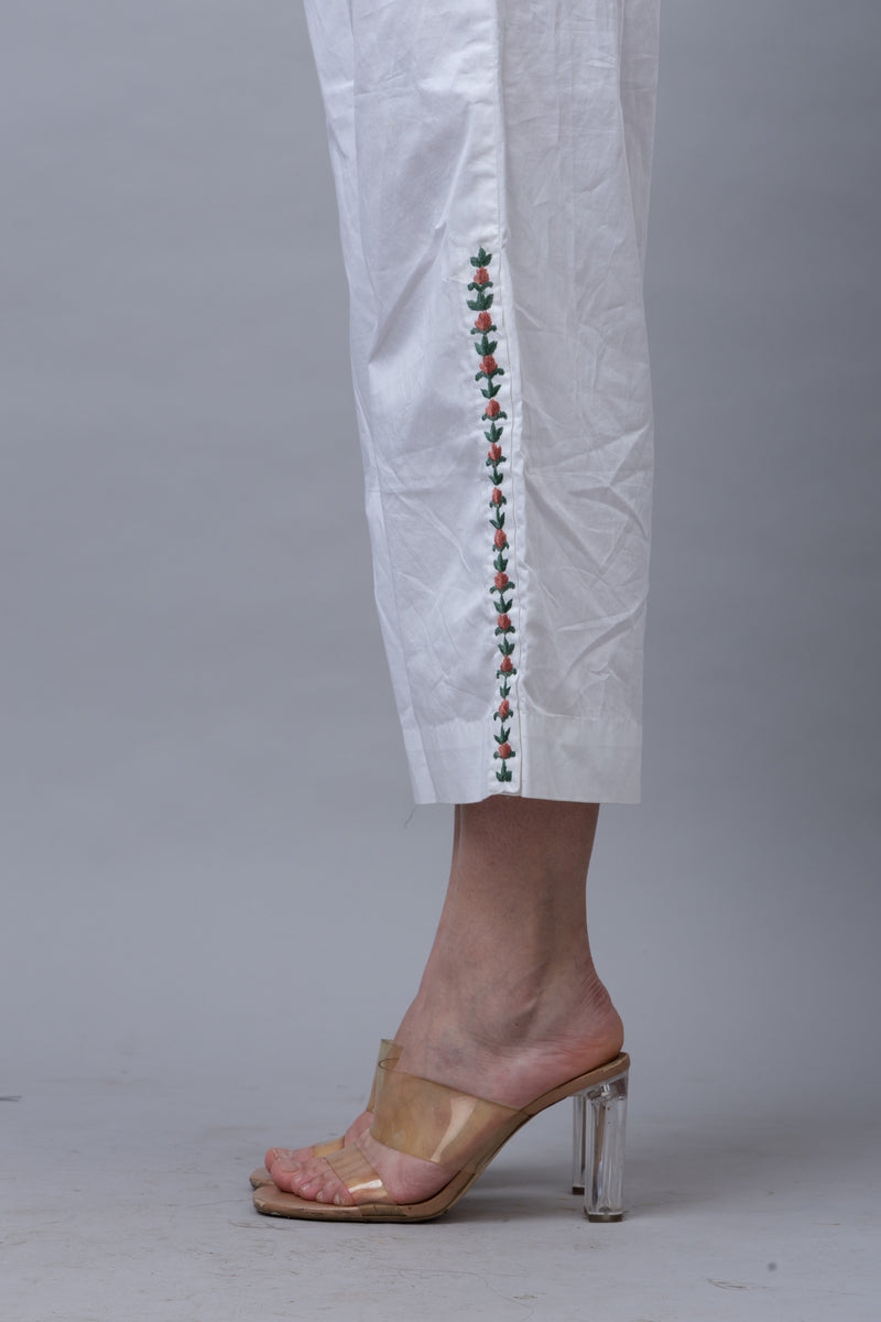 Hand Embroidered Cotton Pants