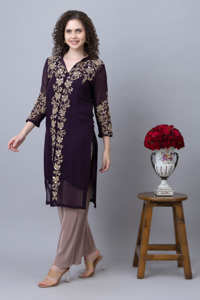 Georgette Embroidered  Tunic