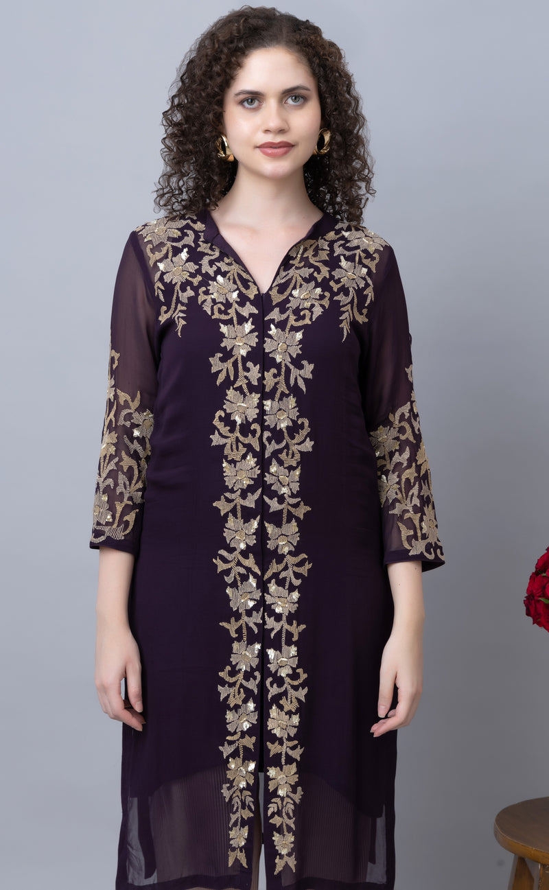 Georgette Embroidered  Tunic