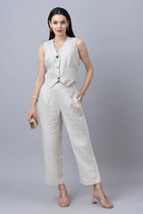 Pure Linen Waistcoat Co-ord

