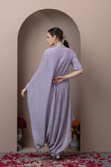 Crinkled Shimmer Embroidered Dress