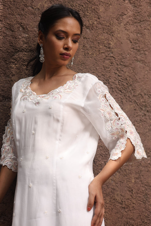 White Organza Embroidered Set