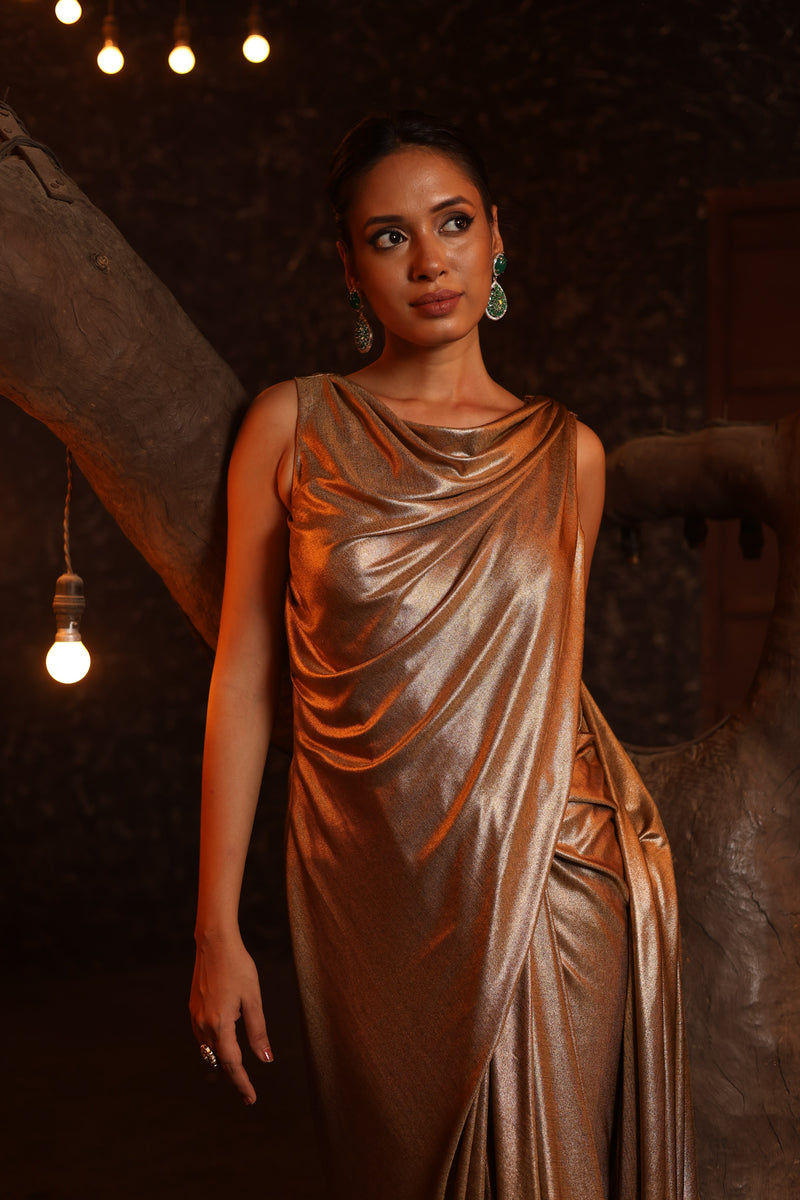 Golden Cowl Saree