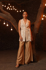 Embroidered Jacket With Plazo