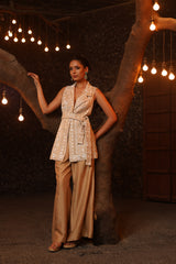 Embroidered Jacket With Plazo