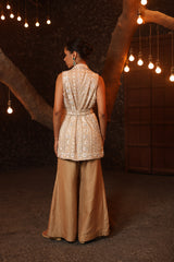 Embroidered Jacket With Plazo
