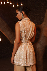 Embroidered Jacket With Plazo