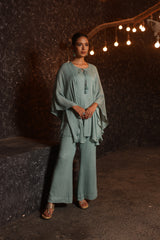Aqua Sequin Kaftan Set