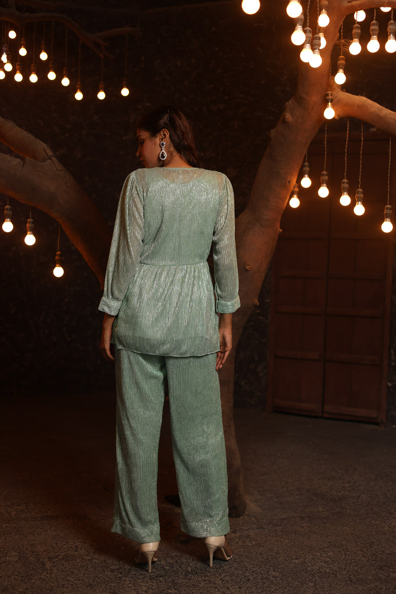 Mint Shimmer Co-ord Set