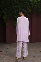 Lilac Chandelier Set with Crepe Pants